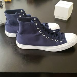 Converse Allstar Navy Blue Satin Sneakers